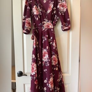 Floral wrap maxi dress